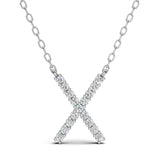 PENELOPE diamond initial pendant, letter X, white gold