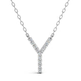 PENELOPE diamond initial pendant, letter Y, white gold