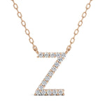 PENELOPE diamond initial pendant, letter Z, rose gold