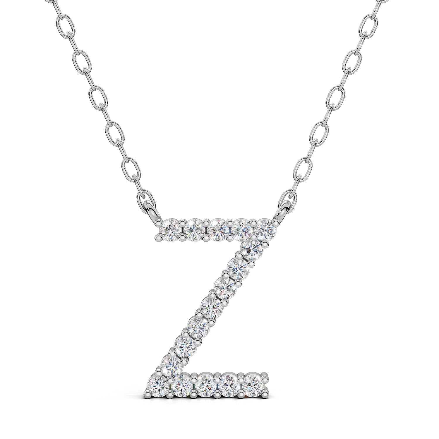 PENELOPE diamond initial pendant, letter Z, white gold