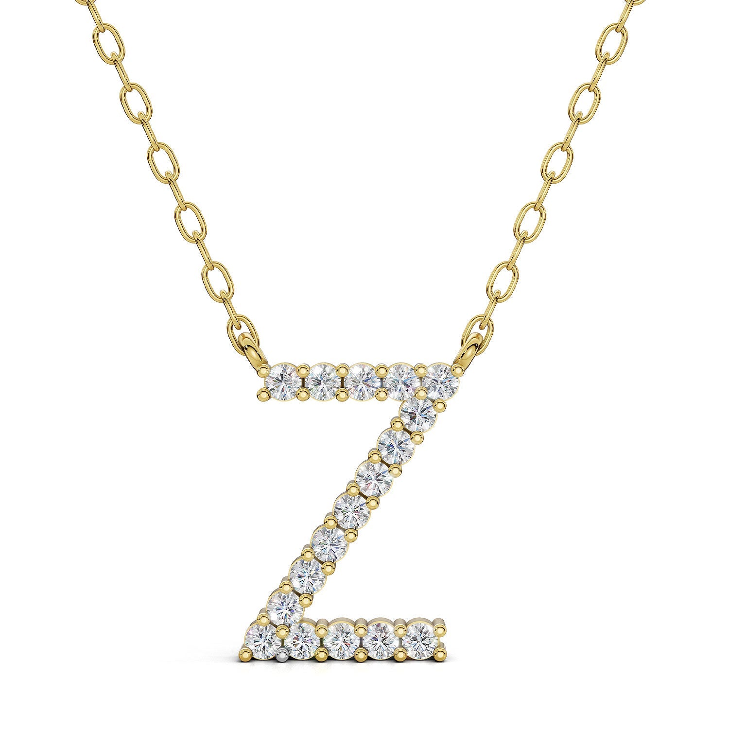 PENELOPE diamond initial pendant, letter Z, yellow gold