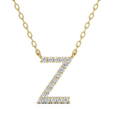 PENELOPE diamond initial pendant, letter Z, yellow gold