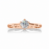 ELARA | Six-Claw Round Brilliant Diamond Ring in Rose Gold