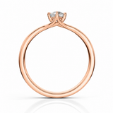 ELARA | Six-Claw Round Brilliant Diamond Ring in Rose Gold