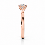 ELARA | Six-Claw Round Brilliant Diamond Ring in Rose Gold