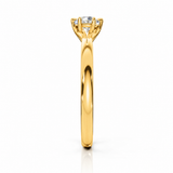 ELARA | Six-Claw Round Brilliant Diamond Ring in Yellow Gold