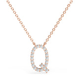 PENELOPE | Diamond Letter Pendant in 9ct Rose Gold (A-Z)