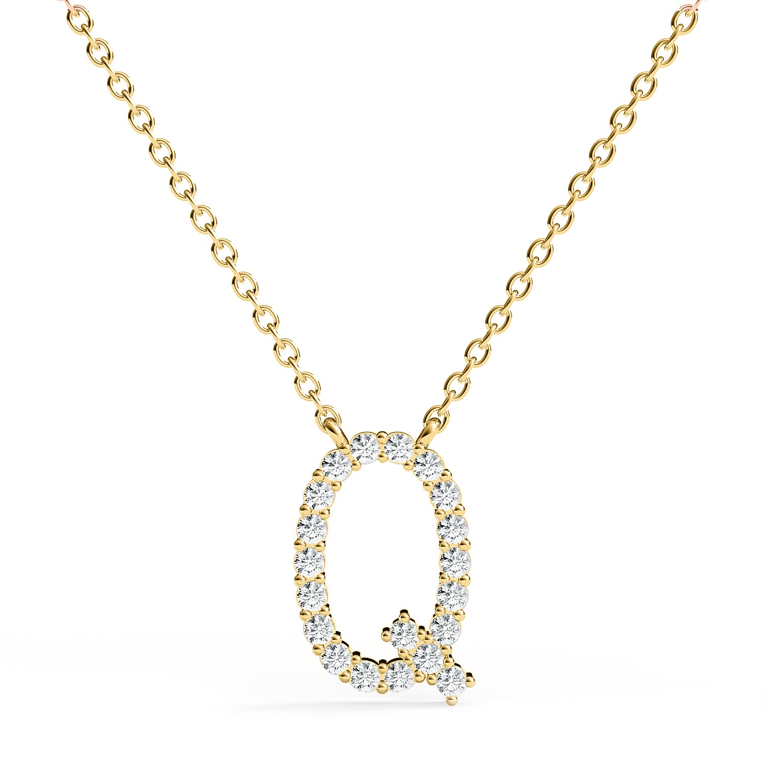 PENELOPE | Diamond Letter Pendant in 9ct Yellow Gold (A-Z)
