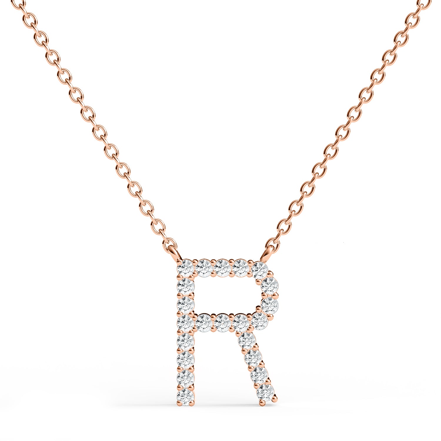 PENELOPE | Diamond Letter Pendant in 9ct Rose Gold (A-Z)