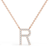 PENELOPE | Diamond Letter Pendant in 9ct Rose Gold (A-Z)