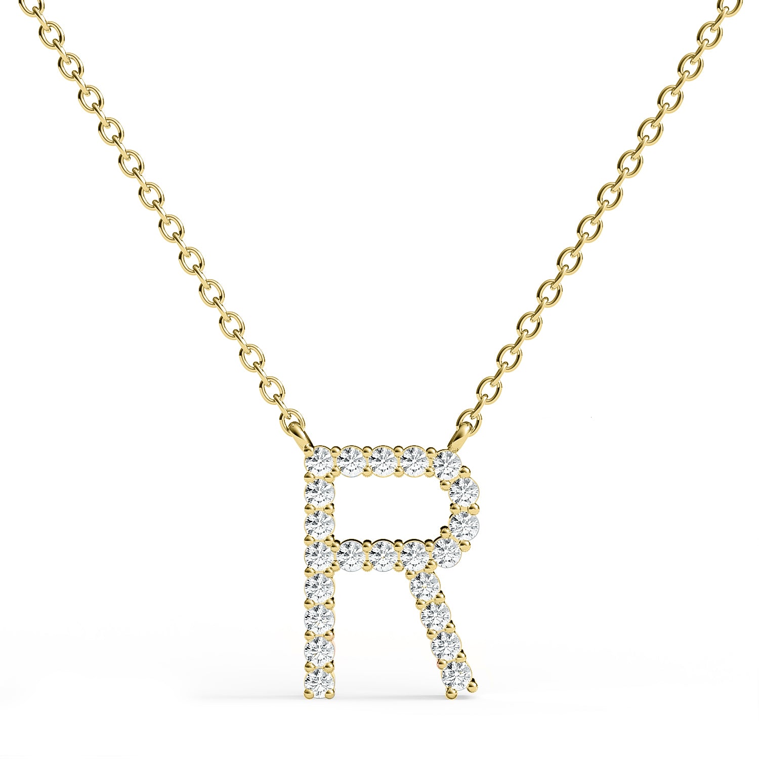 PENELOPE | Diamond Letter Pendant in 9ct Yellow Gold (A-Z)