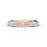 RACHEL | Dreireihiger Micro-Pavé-Diamantring aus 9-karätigem Roségold (0,65 ct tw.)