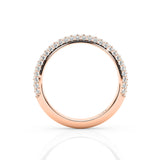 RACHEL | Dreireihiger Micro-Pavé-Diamantring aus 9-karätigem Roségold (0,65 ct tw.)