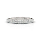 RACHEL | Dreireihiger Micro-Pavé-Diamantring aus 9-karätigem Weißgold (0,65 ct tw.)