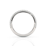 RACHEL | Dreireihiger Micro-Pavé-Diamantring aus 9-karätigem Weißgold (0,65 ct tw.)