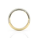 RACHEL | Dreireihiger Micro-Pavé-Diamantring aus 9 Karat Gelbgold (0,65 Karat tw.)