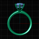 TIFFANY | Hidden Halo Round Brilliant Diamond Ring in 18ct White Gold – design render
