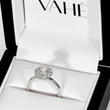 REMODELLING | Round Halo & Matching Channel Set Bands in White Gold