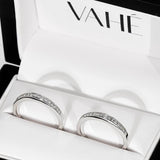 REMODELLING | Round Halo & Matching Channel Set Bands in White Gold
