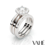 REMODELLING | Round Halo & Matching Channel Set Bands in White Gold