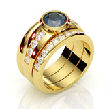 REMODELLING | Sapphire & White Diamonds in Yellow Gold