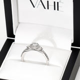 REMODELLING | Three Stone Halo in White Gold