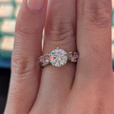 REMODELLING | Round Brilliant Diamond with Pink Sapphire Highlights in Platinum