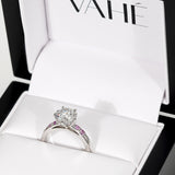 REMODELLING | Round Brilliant Diamond with Pink Sapphire Highlights in Platinum