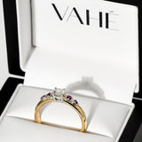 REMODELLING | Round Brilliant Diamond with Ruby Highlights in 18ct Yellow & White Gold