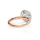 ROSE | Triple Row Pavé Round Brilliant Diamond Ring in Rose & White Gold