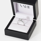 ARI | Scalloped Pavé Oval Diamond Ring in White Gold