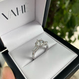 EMMA | Round Brilliant & Tapered Baguette Diamond Ring in White Gold