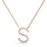 PENELOPE | Diamond Letter Pendant in 9ct Rose Gold (A-Z)