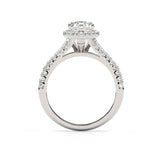 SCARLETT | Scalloped Pavé Split Shoulder Pear Shape Ring in White Gold