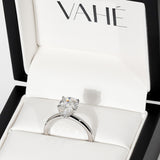 TIFFANY | Hidden Halo Pear Shape Diamond Ring in White Gold