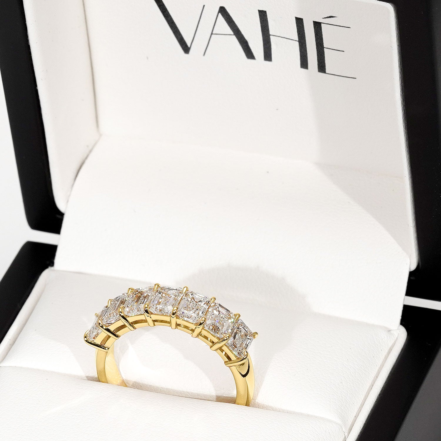 AURORA | Double Base Shared Prong Emerald Diamond Ring (3.75ct tw.)