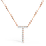 PENELOPE | Diamond Letter Pendant in 9ct Rose Gold (A-Z)