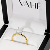 TIFFANY | Hidden Halo Emerald Cut Diamond Ring in 18ct Yellow & White Gold