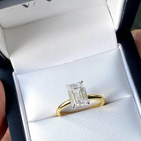 TIFFANY | Hidden Halo Emerald Cut Diamond Ring in 18ct Yellow & White Gold