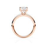 TIFFANY | Hidden Halo Oval Shape Diamond Ring in Rose Gold