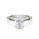 TIFFANY | Hidden Halo Oval Shape Diamond Ring in White Gold