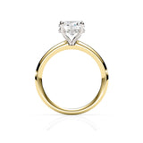 TIFFANY | Hidden Halo Oval Shape Diamond Ring in Yellow & White Gold