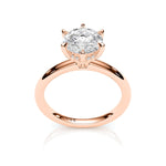 TIFFANY | Hidden Halo Round Brilliant Diamond Ring in Rose Gold – top view