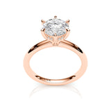TIFFANY | Hidden Halo Round Brilliant Diamond Ring in Rose Gold – top view
