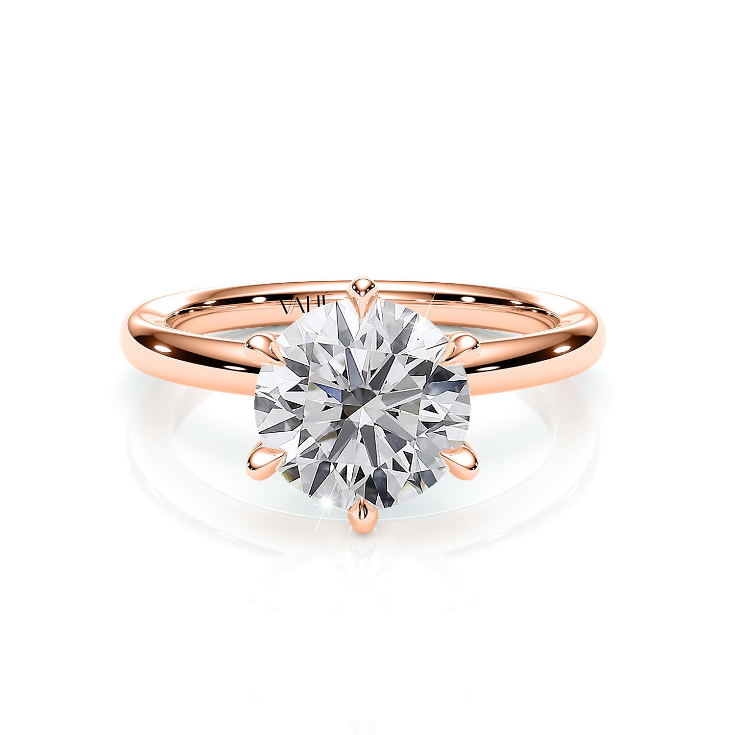 TIFFANY | Hidden Halo Round Brilliant Diamond Ring in Rose Gold
