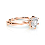 TIFFANY | Hidden Halo Round Brilliant Diamond Ring in Rose Gold – side view