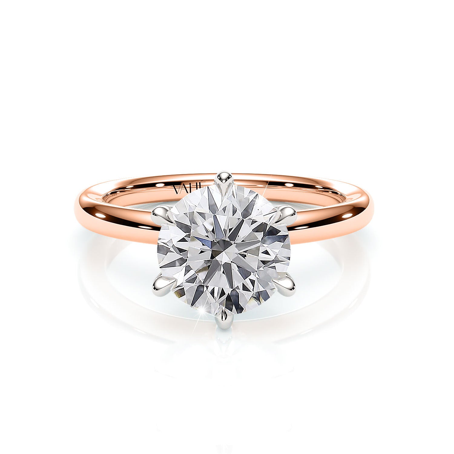 TIFFANY | Hidden Halo Round Brilliant Diamond Ring in Rose & White Gold