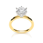 TIFFANY | Hidden Halo Round Brilliant Diamond Ring in Yellow & White Gold – top view