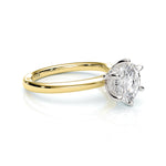 TIFFANY | Hidden Halo Round Brilliant Diamond Ring in Yellow & White Gold – side view