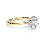 TIFFANY | Hidden Halo Round Brilliant Diamond Ring in Yellow & White Gold – side view